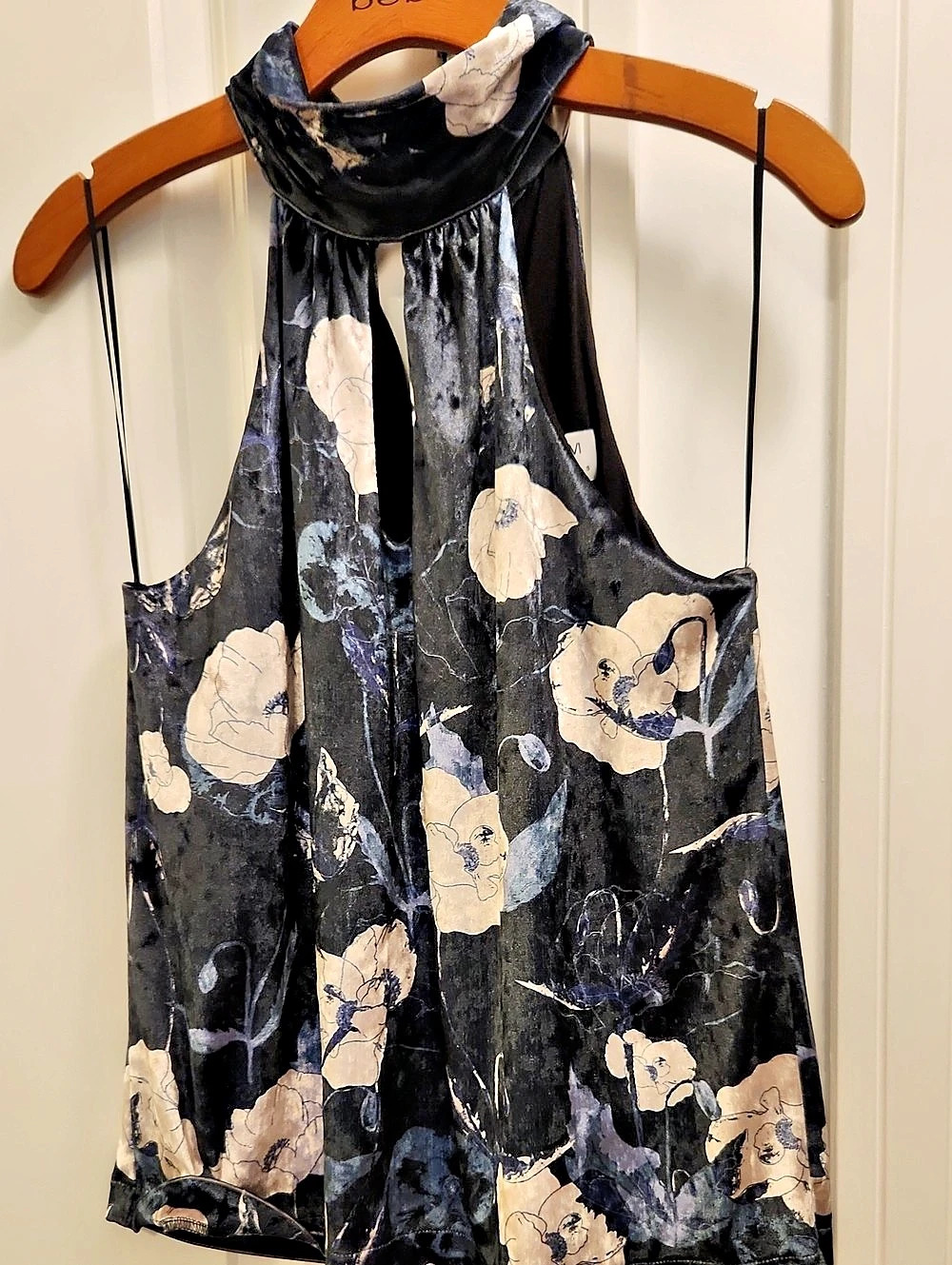NWT Floral Tank Top in Black & Blue